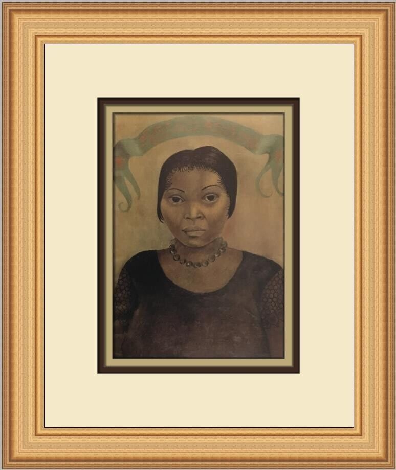 Frida Kahlo Portrait of Eve Frederick Custom Framed Art Print 13 x 11: Frida Kahlo Portrait of Eve Frederick Custom Framed Art Print 13 x 11 Enhance your art collection with this stunning custom framed print of Frida Kahlo's "Portrait of Eve Frederick." This medium-sized