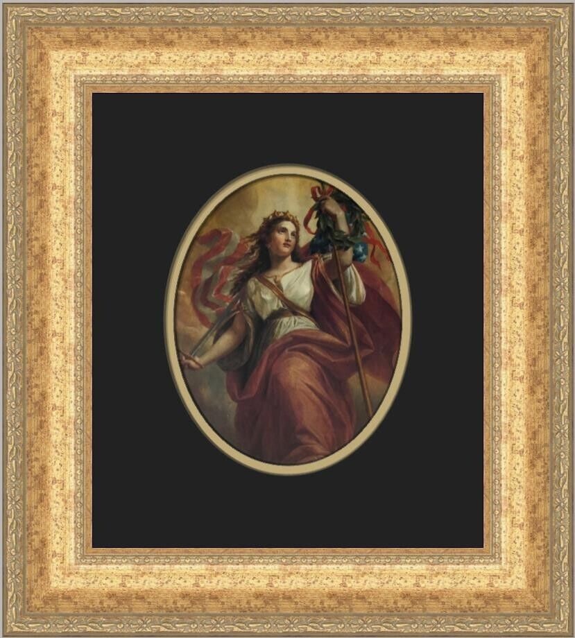 Constantino Brumidi Liberty Custom Framed Print 17x15 in 2000 Art: Constantino Brumidi Liberty Custom Framed Print 17x15 in 2000 Art This exquisite custom framed print titled "Liberty" by renowned artist Constantino Brumidi captures the essence of contemporary art re