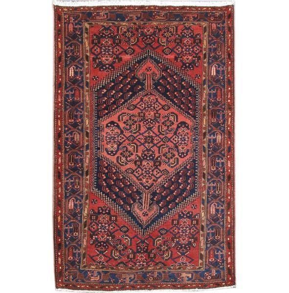 Persian Zanjan Hamadan Rug 4.6 x 6.8 ft Handmade Wool Silk-like Pile: Persian Zanjan Hamadan Rug 4.6 x 6.8 ft Handmade Wool Silk-like Pile Experience the exquisite craftsmanship of this Persian Zanjan Hamadan Rug, meticulously handcrafted by skilled artisans from the Za