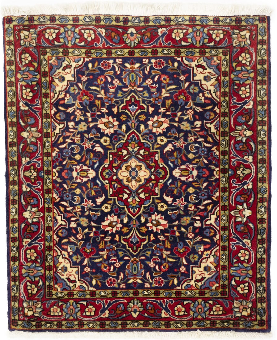 Vintage Hand-Knotted Floral Wool Rug 2'1 x 2'7 Purple-Navy: Vintage Hand-Knotted Floral Wool Rug 2'1 x 2'7 Purple-Navy Enhance your home decor with this exquisite Hand-Knotted Purple-Navy Floral Oriental Rug. Crafted from high-quality wool, this vintage area r