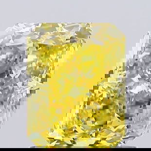 Loose Diamond - RADIANT 1.06ct Fancy Vivid Yellow VVS2: Loose Diamond - RADIANT 1.06ct Fancy Vivid Yellow VVS2 Source: This is a real non-mined Diamond that has been grown in a lab Shape: RADIANT Carats: 1.06 Color: Fancy Vivid Yellow Certification: IGI