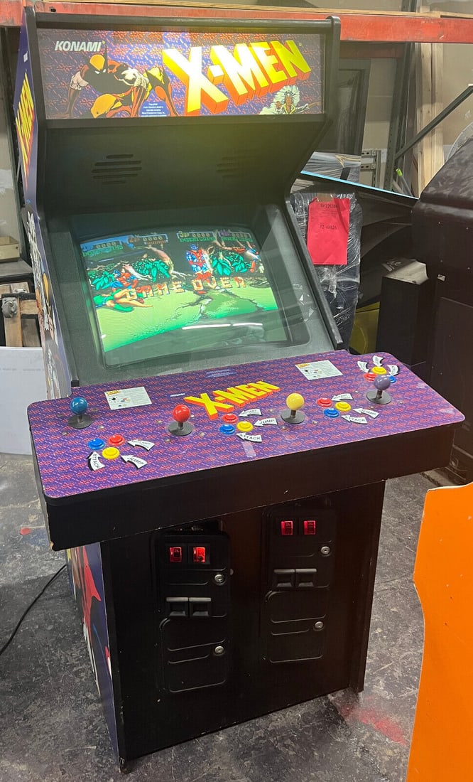KONAMI X-MEN 1992 Arcade Machine 4 Player Classic: KONAMI X-MEN 1992 Arcade Machine 4 Player Classic Experience the thrill of 4-player action with the X-MEN Arcade Machine by KONAMI, a classic from 1992. This arcade machine is designed for non-stop fu