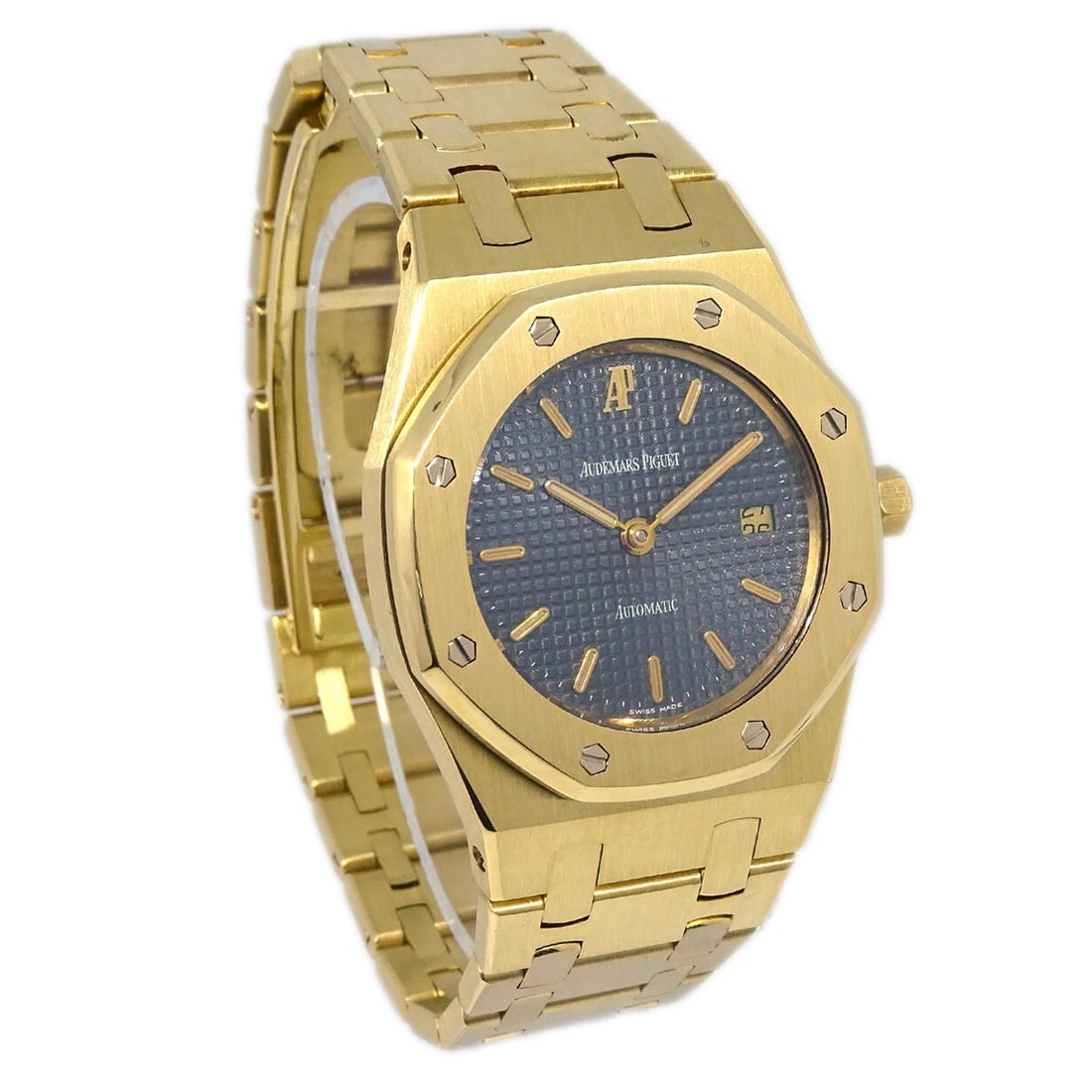 Audemars Piguet Royal Oak 18K Yellow Gold Self-Winding Watch Vintage 1987-1994 Gray Dial: Audemars Piguet Royal Oak 18K Yellow Gold Self-Winding Watch Vintage 1987-1994 Gray Dial Introducing the Audemars Piguet Royal Oak Self-winding Watch, a stunning piece crafted in 18K yellow gold. This