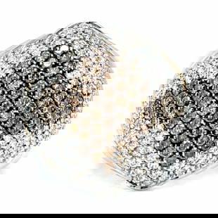 18K White Gold Ring with 114 Diamonds and Champagne Stones: 18K White Gold Ring with 114 Diamonds and Champagne Stones This stunning 18K White Gold Champagne Diamond Ring showcases exquisite craftsmanship and luxurious design. It features a total of 114