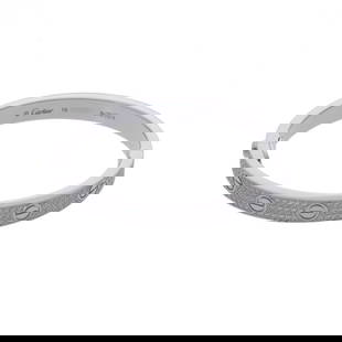Cartier Love Bracelet Classic Pave Diamond 18K White Gold Women's Charm: Cartier Love Bracelet Classic Pave Diamond 18K White Gold Women's Charm This exquisite Cartier Love Bracelet features a classic design crafted from 18K white gold, adorned with pave diamonds for a