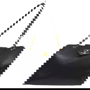 Chanel Supermodel Black Caviar Shoulder Bag 18x14x8: Chanel Supermodel Black Caviar Shoulder Bag 18x14x8 Elevate your style with the Chanel Black Calfskin Supermodel Shoulder Bag, a perfect blend of luxury and functionality. This spacious bag features