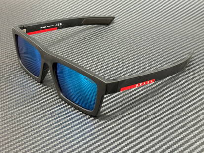 Prada Linea Rossa PS 02ZSU 1BO08R Matte Black Blue Men's Sunglasses 55 mm: Prada Linea Rossa PS 02ZSU 1BO08R Matte Black Blue Men's Sunglasses 55 mm Elevate your eyewear collection with these stylish Prada Linea Rossa PS 02ZSU 1BO08R sunglasses. Featuring a sleek matte