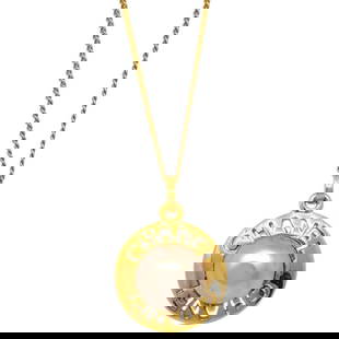Chanel Gold-Plated Pendant Necklace with Artificial Pearl Charm: Chanel Gold-Plated Pendant Necklace with Artificial Pearl Charm Elevate your accessory collection with this exquisite Chanel Pendant Necklace. Crafted with a luxurious gold-plated finish, this