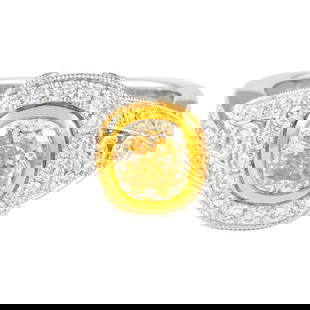 1.31ct Fancy Intense Yellow Diamond Ring 18k Gold Resizable Size 6.75 EGL Certified: 1.31ct Fancy Intense Yellow Diamond Ring 18k Gold Resizable Size 6.75 EGL Certified This stunning 1.31 ct Fancy Intense Yellow Cushion Diamond Ring is a modern masterpiece. Crafted from 18k yellow