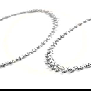 Elegant 17 Inch European Cut Diamond Necklace in Platinum 46.65 Cts: Elegant 17 Inch European Cut Diamond Necklace in Platinum 46.65 Cts This stunning European Cut Diamond Necklace features 51 exquisite diamonds, with a total weight of 46.65 carats. The diamonds are