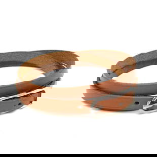 Hermes Hapi Choker Bangle Brown Silver Leather Metal Fashion: Hermes Hapi Choker Bangle Brown Silver Leather Metal Fashion This exquisite Hermes Hapi Choker combines luxurious leather and metal in a stylish bangle design, perfect for both men and women. The