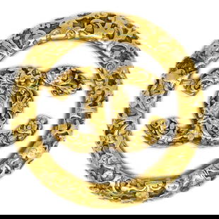 Chanel Gold-Plated Medallion Brooch Pin 93A Elegant Round Design: Chanel Gold-Plated Medallion Brooch Pin 93A Elegant Round Design This exquisite Chanel Medallion Brooch Pin embodies elegance with its round shape and stunning gold-plated finish. Designed for a