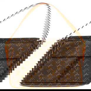 Louis Vuitton Monogram Viva Cite GM Handbag 13x9 Brown Red Alcantara: Louis Vuitton Monogram Viva Cite GM Handbag 13x9 Brown Red Alcantara Elevate your style with the Louis Vuitton Monogram Viva Cite GM Handbag, a perfect blend of luxury and practicality. This large