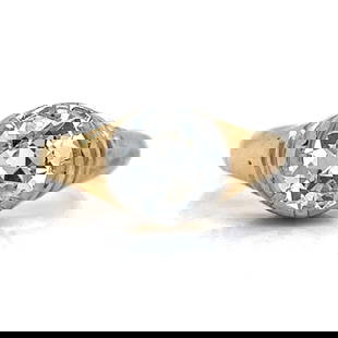 18K Yellow Gold Platinum Brooch 2.25 Ct Diamonds European-cut I Color: 18K Yellow Gold Platinum Brooch 2.25 Ct Diamonds European-cut I Color This exquisite brooch features a stunning combination of 18K yellow gold and platinum, adorned with approximately 2.25 carats of