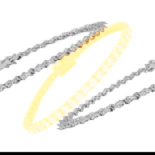 Modern 8.78ct Diamond Tennis Bracelet in 18k Yellow Gold, 7in Length, GIA Appraisal Available: Modern 8.78ct Diamond Tennis Bracelet in 18k Yellow Gold, 7in Length, GIA Appraisal Available This exquisite Diamond Tennis Bracelet features a stunning total weight of 8.78 carats, comprised of 49