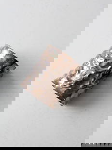 1970s Vintage Silver Tone Reticulated Metal Cuff Bracelet: 1970s Vintage Silver Tone Reticulated Metal Cuff Bracelet Make a statement with this stunning vintage 1970s reticulated metal cuff. This bold silver-tone bracelet showcases a dynamic wrinkled