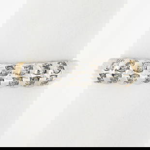 14K Multi-Tone Gold Stackable 0.30ct Diamond Domed Wedding Band Ring: 14K Multi-Tone Gold Stackable 0.30ct Diamond Domed Wedding Band Ring This stunning estate wedding band ring is crafted from 14K multi-tone gold and features a unique domed design. The channel-set
