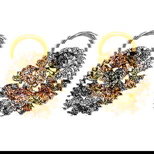 2.36ct Mixed Color Diamond Cluster Earrings in 18k Yellow Gold 2024: 2.36ct Mixed Color Diamond Cluster Earrings in 18k Yellow Gold 2024 Stunning mixed color diamond cluster earrings, crafted from 18k yellow gold, featuring a striking combination of brown and yellow