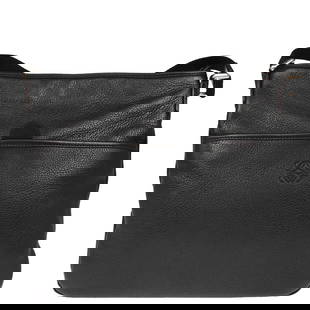 Loewe Black Lambskin Shoulder Bag 12x11 Magnetic Closure: Loewe Black Lambskin Shoulder Bag 12x11 Magnetic Closure Elevate your style with this stunning Loewe Black Lambskin Shoulder Bag. Crafted from luxurious lambskin, this medium-sized shoulder bag