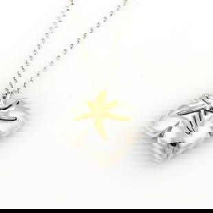 Tiffany & Co. Ivy Starfish Pendant Sterling Silver 18k Gold with Chain: Tiffany & Co. Ivy Starfish Pendant Sterling Silver 18k Gold with Chain Discover the exquisite Tiffany & Co. Ivy Starfish Pendant, a stunning piece from the renowned jewelry collection. This