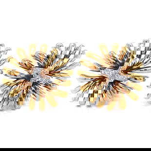 Elegant 18K Yellow Gold Starburst Diamond Earrings 0.60 Ct VVS-VS: Elegant 18K Yellow Gold Starburst Diamond Earrings 0.60 Ct VVS-VS These stunning 18K Yellow Gold Starburst Diamond Earrings are expertly crafted to add a touch of elegance to any outfit. Each