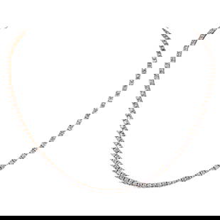 10.22ct Round Diamond Tennis Necklace 14k Rose Gold: 10.22ct Round Diamond Tennis Necklace 14k Rose Gold This exquisite 10.22ct Round Diamond Tennis Necklace is crafted in 14k rose gold, featuring 150 round brilliant diamonds with an approximate G/I