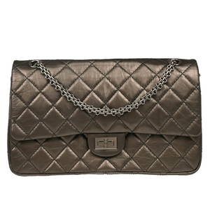 Chanel Brown Lambskin 2.55 Double Flap Shoulder Bag