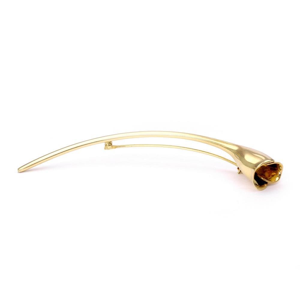 Tiffany & Co. Elsa Peretti Amapola 18k Yellow Gold Flower Brooch: Tiffany & Co. Elsa Peretti Amapola 18k Yellow Gold Flower Brooch This exquisite brooch is a stunning piece from Tiffany & Co., designed by Elsa Peretti as part of her AMAPOLA BLOOMING collection. Craf