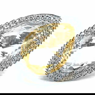 14K Yellow Gold Topaz Diamond Ring 15.00 Ct Gemstone Jewelry: 14K Yellow Gold Topaz Diamond Ring 15.00 Ct Gemstone Jewelry This stunning 14K Yellow Gold Ring features a beautiful combination of Topaz and Diamonds. The ring is set with approximately 15.00 Ct.