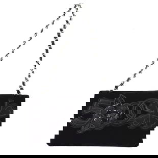 Chanel Black Velvet Camelia Medium Shoulder Bag with Chain Strap 9.4x5.9x2.0: Chanel Black Velvet Camelia Medium Shoulder Bag with Chain Strap 9.4x5.9x2.0 This chic Chanel Black Velvet Camelia Single Chain Shoulder Bag combines elegance with functionality. Featuring a medium