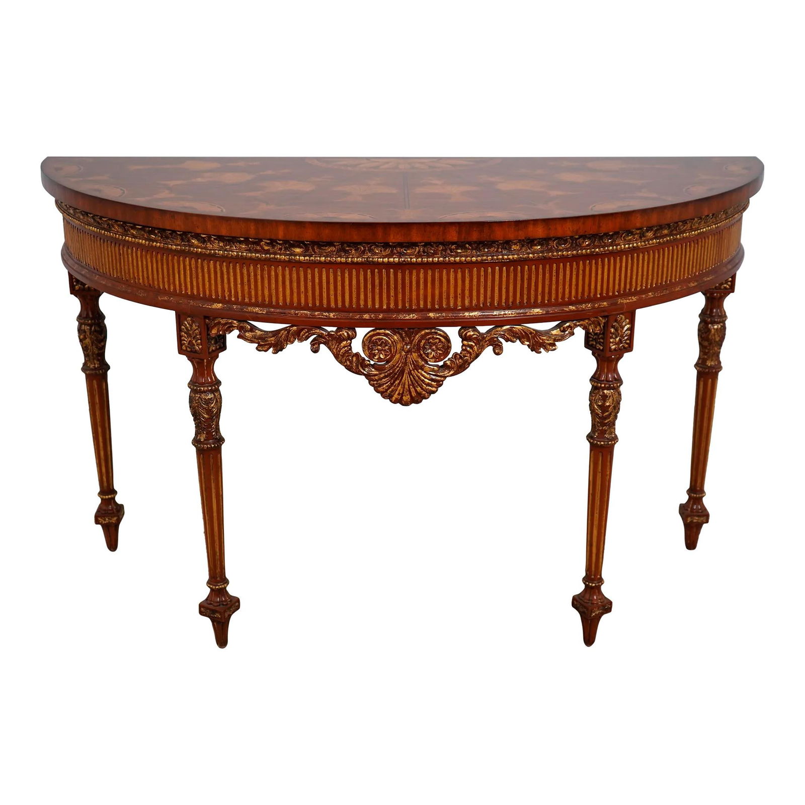 Maitland Smith Adams Console Table with Gold Accents 58 x 24 x 35: Maitland Smith Adams Console Table with Gold Accents 58 x 24 x 35 This Maitland Smith console table showcases exquisite craftsmanship in the Adams style, featuring intricate inlay work and elegant gol