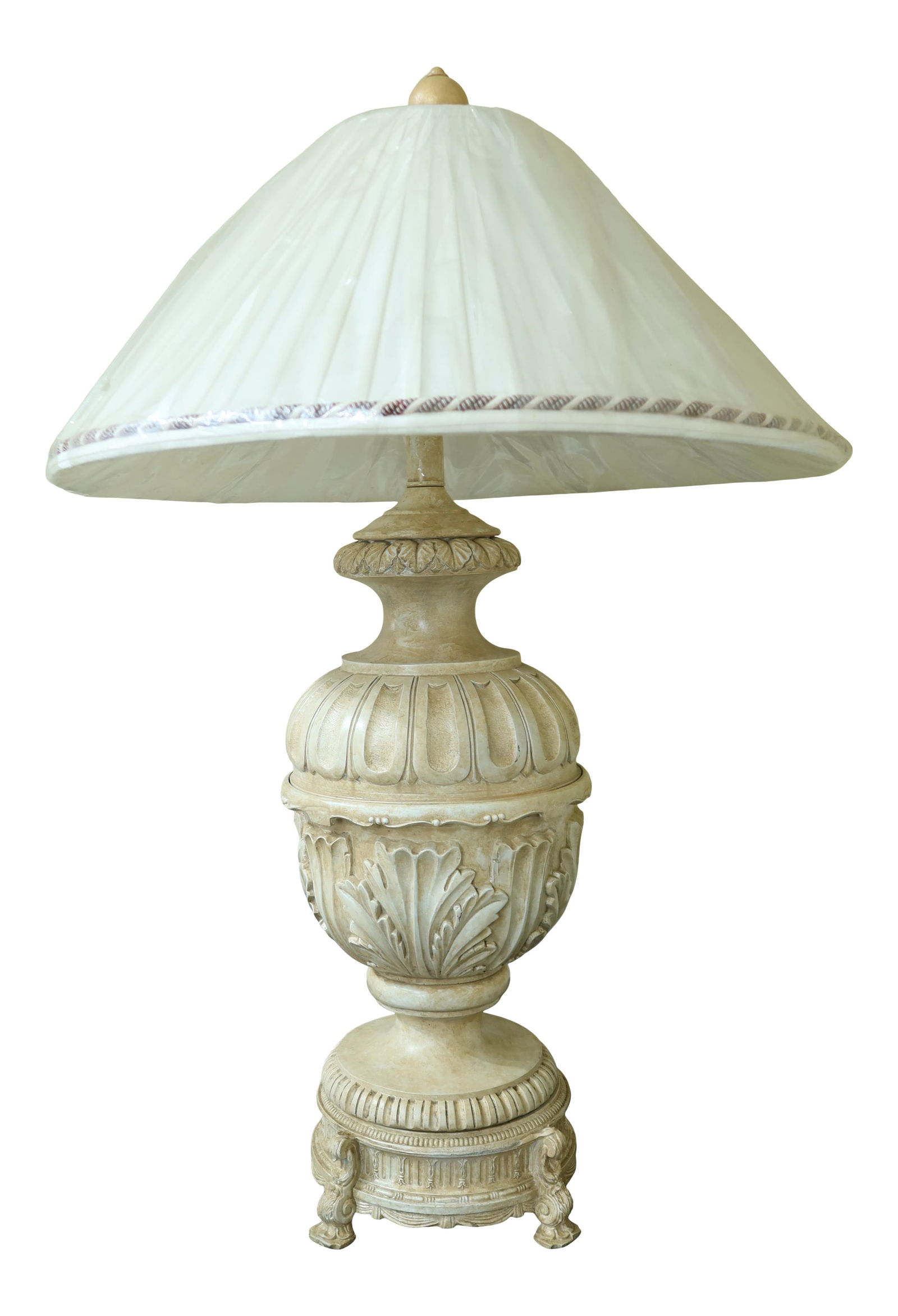 Large Italian Style Table Lamp 38 Inch with New Shade: Large Italian Style Table Lamp 38 Inch with New Shade This impressive Large Italian Style Decorative Table Lamp features a brand new lamp shade, still protected in its original plastic. The lamp is ap