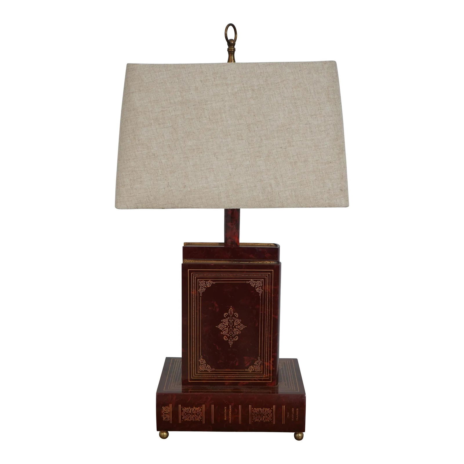 Maitland Smith Brass Faux Book Table Lamp 11x8.5x30.5: Maitland Smith Brass Faux Book Table Lamp 11x8.5x30.5 Illuminate your space with this elegant Maitland Smith Faux Book Table Lamp, a stylish addition to any decor. This lamp features a classic design