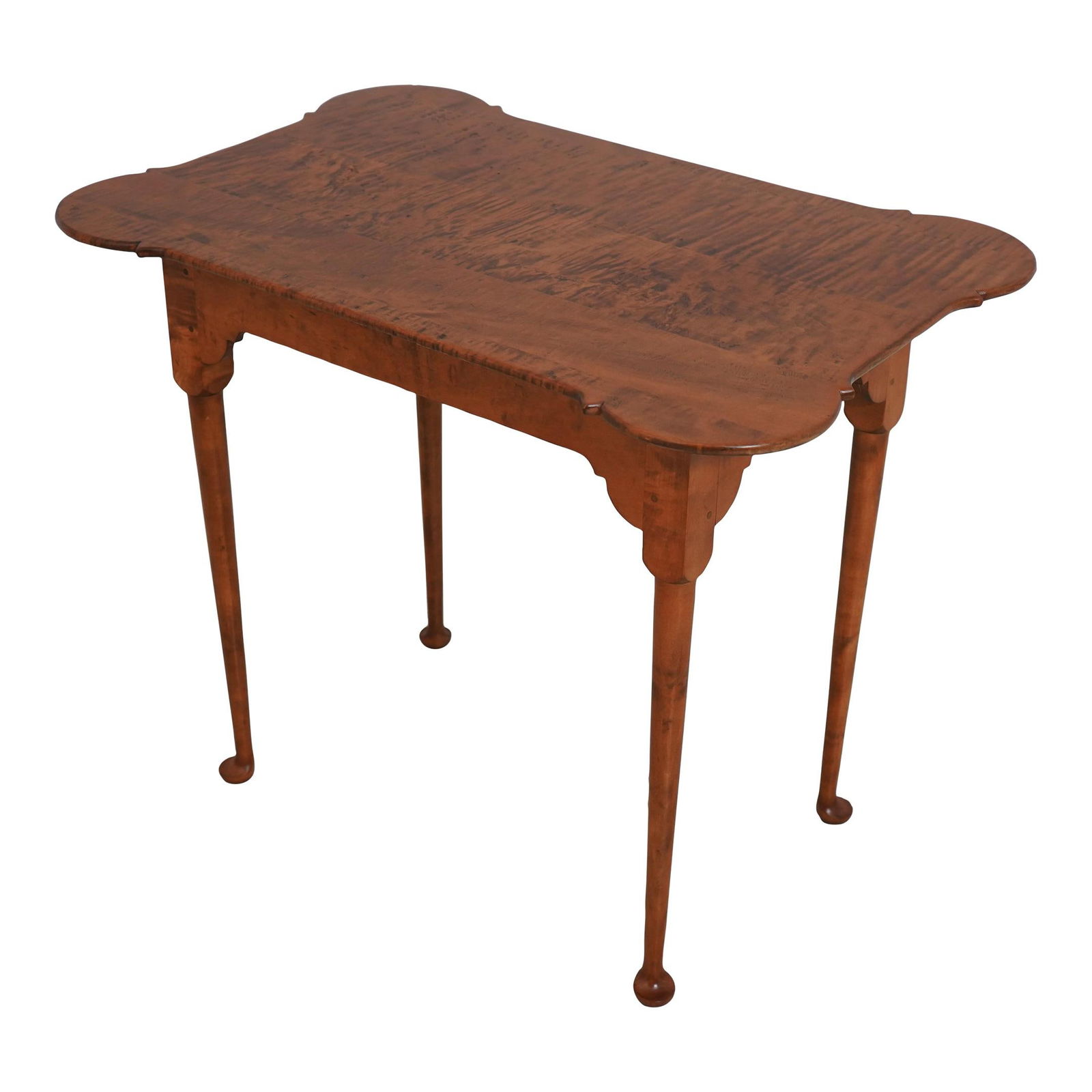 Marshall Petty Tiger Maple Occasional Table 33 x 21.5 x 27: Marshall Petty Tiger Maple Occasional Table 33 x 21.5 x 27 This exquisite Marshall Petty Bench Made Tiger Maple Occasional Table showcases high-quality craftsmanship and a stunning design. With an app