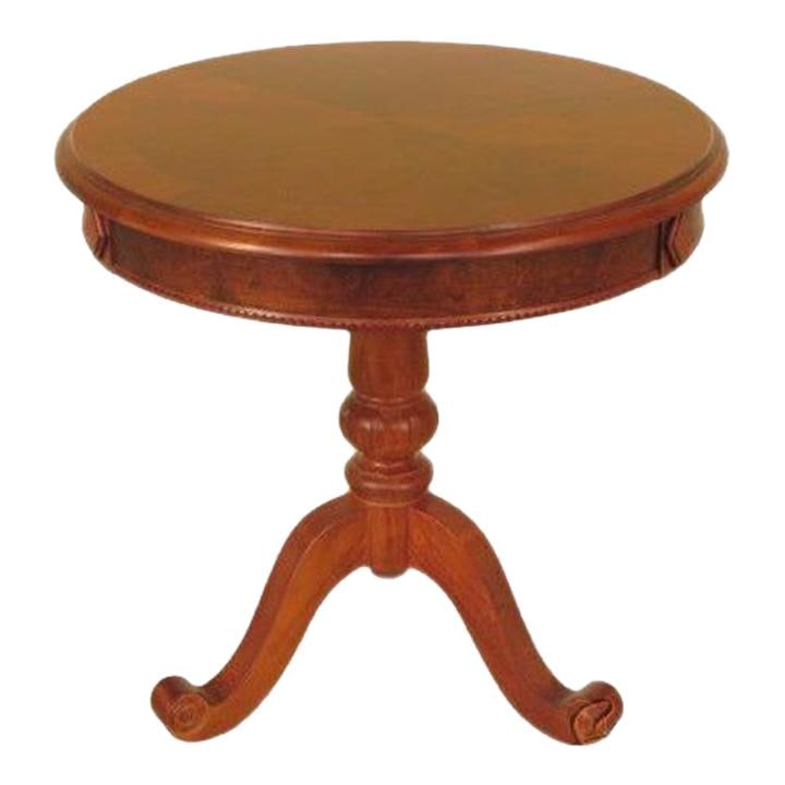 Classic Duncan Phyfe Cherry Wood Round Occasional Table 27": Classic Duncan Phyfe Cherry Wood Round Occasional Table 27" This elegant Round Cherry Pedestal Base Occasional Table, crafted from cherry wood, showcases a classic design reminiscent of Duncan Phyfe s