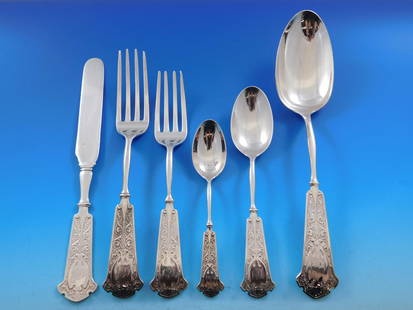 Wendt Arabesque Sterling Silver Flatware Set 74 Pieces for 12: Wendt Arabesque Sterling Silver Flatware Set 74 Pieces for 12 Discover the exquisite Arabesque Sterling Silver Flatware Set by Wendt, an exceptional collection comprising 74 pieces crafted between