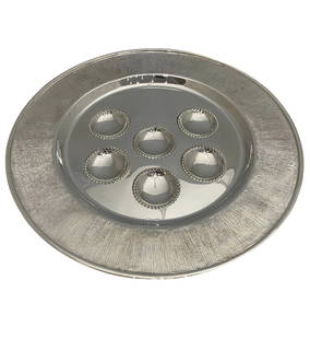 Handmade 925 Sterling Silver Modern Passover Seder Plate 14.75 Inches: Handmade 925 Sterling Silver Modern Passover Seder Plate 14.75 Inches This exquisite Passover Seder Plate is crafted from fine 925 sterling silver, showcasing a modern handmade design with elegant