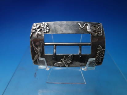 Shiebler Sterling Silver Hand Hammered Belt Buckle 3 x 2 Tiffany Design: Shiebler Sterling Silver Hand Hammered Belt Buckle 3 x 2 Tiffany Design Elevate your style with this exquisite Shiebler Hand Hammered & Applied Sterling Silver Belt Buckle. This remarkable piece