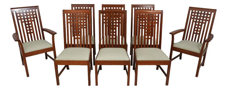 Set of 8 Stickley Cherry Dining Chairs 21st Century Collection: Set of 8 Stickley Cherry Dining Chairs 21st Century Collection This set of 8 Stickley 21st Century Collection dining chairs features a solid cherry wood construction, showcasing a modern Arts &