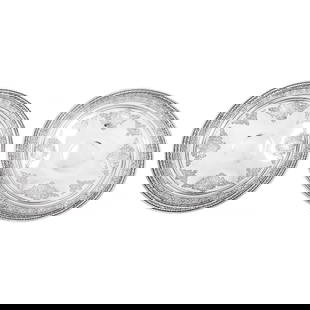 Frank Whiting Sterling Silver Compotes Set of 2 4 in Height 7 in Diameter: Frank Whiting Sterling Silver Compotes Set of 2 4 in Height 7 in Diameter This exquisite pair of sterling silver compotes, crafted by Frank Whiting in the early 1910s, showcases a beautiful etched