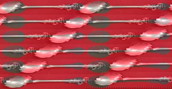 Gorham La Scala Sterling Silver Iced Tea Spoon Set 12 Pieces 7 3/4": Gorham La Scala Sterling Silver Iced Tea Spoon Set 12 Pieces 7 3/4" Enhance your dining experience with this exquisite 12-piece set of La Scala iced tea spoons by Gorham. Crafted from sterling