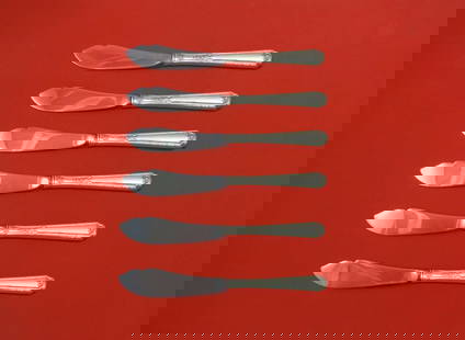 Towle Louis XIV Sterling Silver Trout Knife Set 6pc 7.5" Custom: Towle Louis XIV Sterling Silver Trout Knife Set 6pc 7.5" Custom This exquisite 6-piece trout knife set features the elegant Louis XIV pattern by Towle. Each knife showcases a hollow handle crafted