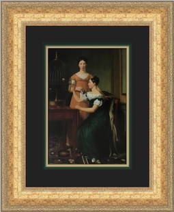 Christoffer W Eckersberg Portrait of Bella and Hanna Framed Print 18 x 17: Christoffer W Eckersberg Portrait of Bella and Hanna Framed Print 18 x 17 This exquisite custom framed print titled 'Portrait of Bella and Hanna' by Christoffer W Eckersberg measures 18 in (H) x 17
