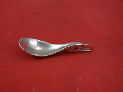 Patty Fawn Sterling Silver Baby Spoon 4 1/4 Inch with Abalone Eyes Lelooska Tribe: Patty Fawn Sterling Silver Baby Spoon 4 1/4 Inch with Abalone Eyes Lelooska Tribe This exquisite baby spoon is crafted from high-quality sterling silver and features a unique bird motif handle with