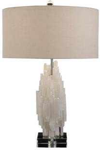 John-Richard Vintage Style Selenite Table Lamp UL-Listed 150W: John-Richard Vintage Style Selenite Table Lamp UL-Listed 150W Illuminate your space with this Vintage Style Selenite Lamp, a stunning lighting solution that combines elegance and functionality.
