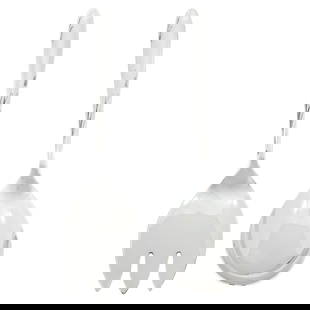 Sterling Silver Salad Set, Set of 2: Sterling Silver Salad Set, Set of 2 Elevate your dining experience with this exquisite "Willow" sterling silver salad set by Gorham Silversmiths, manufactured in 1954. This set includes two large
