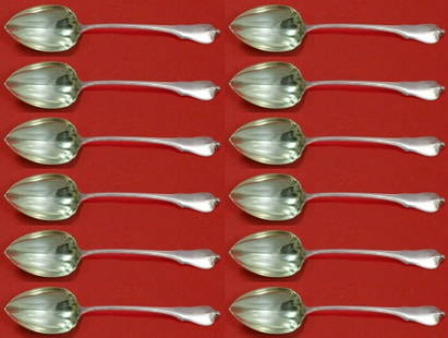 Wallace Grand Colonial Sterling Silver Grapefruit Spoon Set 12 pc 6 inch: Wallace Grand Colonial Sterling Silver Grapefruit Spoon Set 12 pc 6 inch Introducing the exquisite Grand Colonial Sterling Silver Grapefruit Spoon Set by Wallace, featuring 12 custom-made pieces,