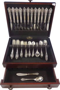 Eloquence by Lunt 74-Piece Sterling Silver Flatware Set for Elegant Dining: Eloquence by Lunt 74-Piece Sterling Silver Flatware Set for Elegant Dining Discover the Eloquence by Lunt Sterling Silver Flatware Service Set, an exquisite collection of 74 pieces designed for