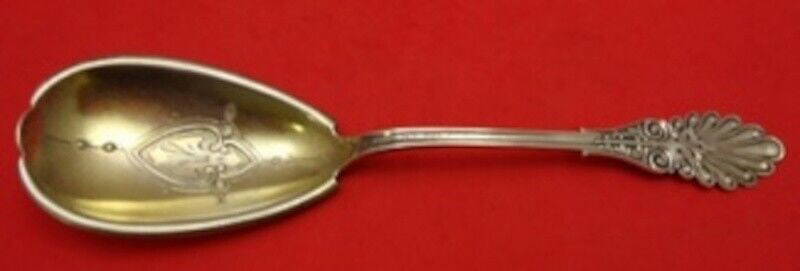 Wood & Hughes Grecian Sterling Silver Pudding Spoon 8 5/8" Chased Design: Wood & Hughes Grecian Sterling Silver Pudding Spoon 8 5/8" Chased Design This exquisite Grecian serving spoon by Wood & Hughes showcases a stunning chased design with a bright-cut bowl. Crafted from
