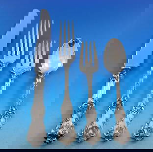 Frank Smith Federal Cotillion Sterling Silver Flatware 34 pcs Set for 8 with Storage Chest: Frank Smith Federal Cotillion Sterling Silver Flatware 34 pcs Set for 8 with Storage Chest Presenting the Federal Cotillion Sterling Silver Flatware Set by Frank Smith, an exquisite collection that